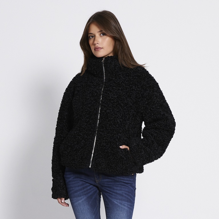 Faux fur jacket "Sandra" Black
